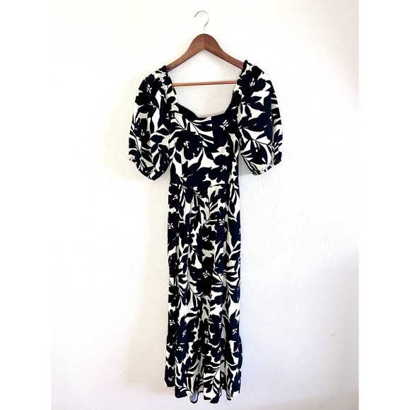 Open Back Floral Midi Linen Blend Maxi Dress Size XS - Picture 1 of 8